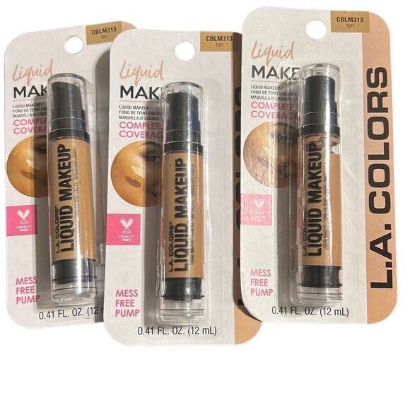 3x‎ L.A. COLORS Liquid Makeup Complete Coverage #CBLM313 Tan - Picture 1 of 4
